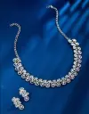 Rhodium Plated Jewellery Set with White Austrian Diamond
